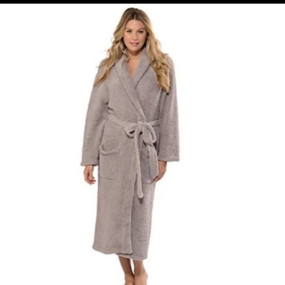 Vtg Barefoot Dream Taupe Robe Size 1 (Small)